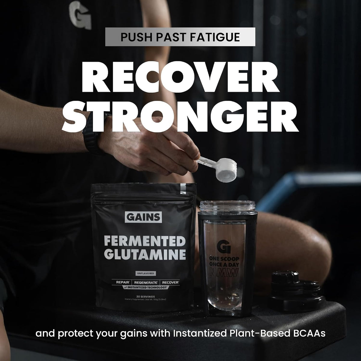Gains in Bulk BCAA Powder, Amino Acids, Unflavored, 30 Servings
