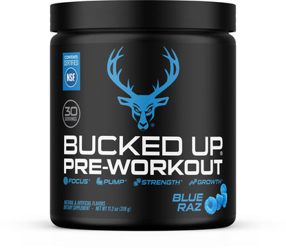 Bucked Up Pre Workout - Best Tasting - 6 Grams Citrulline, 2 Grams Beta Alanine Non Proprietary Blend, Powder (Strawberry Kiwi)