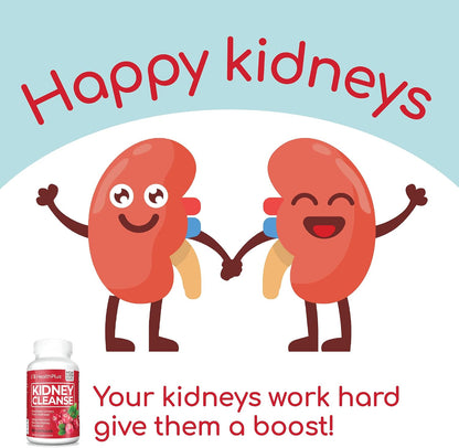 Health Plus Advanced Kidney Cleanse Support Supplement, 60 Capsules | With cranberry extract, turmeric root, and CoQ10, 30 servings; may support healthy kidney function and urinary tract wellness