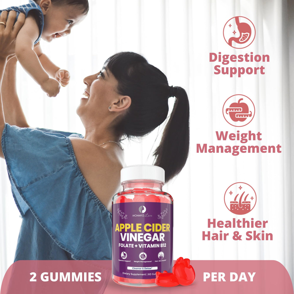 Myo-Inositol Conception Fertility Prenatal Vitamins for Healthy Ovarian Function plus Apple Cider