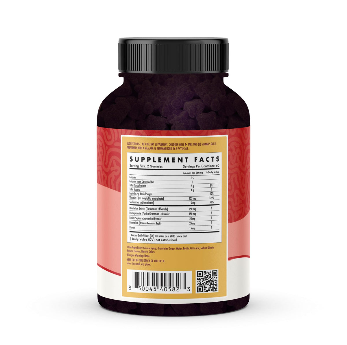 Kids Naturals Spike Support Gummies – Year-Round Wellness with Vitamin C, D & Zinc | 60ct (1 Month Supply)