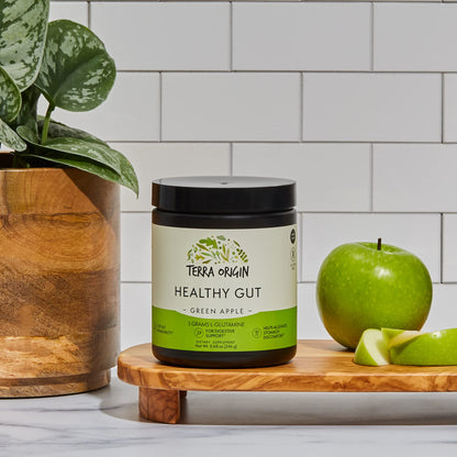 TERRA ORIGIN Healthy Gut Powder (Berry Flavor) |30-Servings with L-Glutamine, Zinc, Glucosamine, Slippery Elm Bark, Marshmallow Root and More!