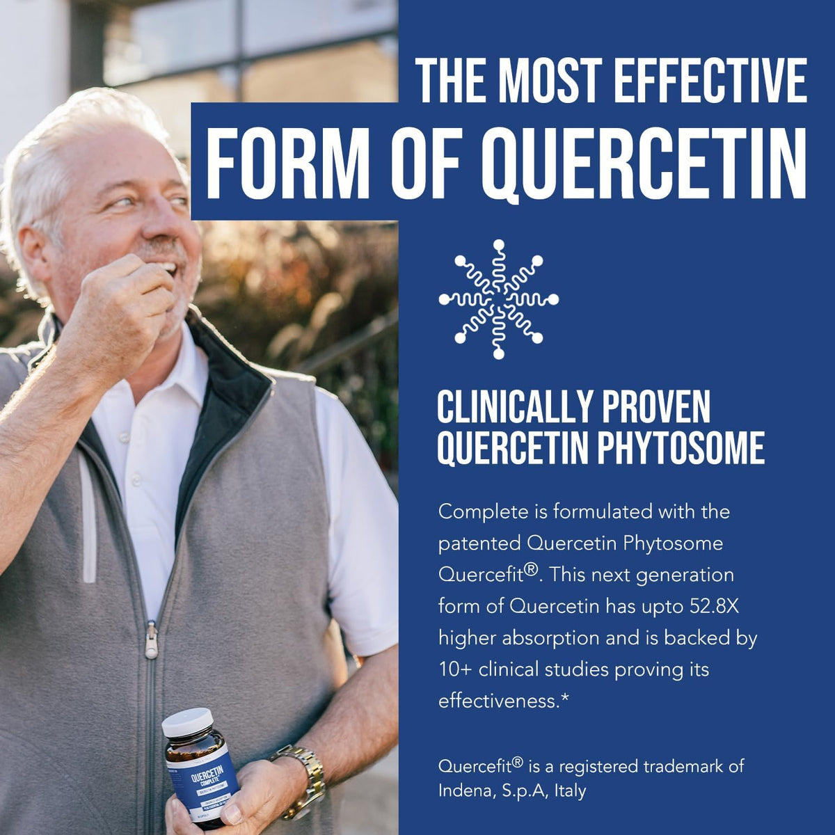Quercetin Complete® Quercetin Phytosome with 50X Higher Absorption, Clinically Proven & Patented Quercefit – Most Effective Form of Quercetin – Enhanced with Bromelain, Zinc & Vitamin C (60 Capsules)