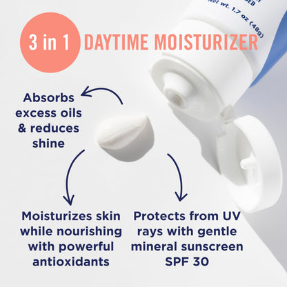 PanOxyl AM Oil Control Moisturizer, NEW Sheer Formula, Absorbs Excess Oil and Reduces Shine, with Mineral Sunscreen for Acne Prone and Oily Skin - SPF 30-1.7 oz