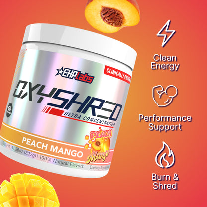 EHP Labs OxyShred Pre Workout Powder - Preworkout Powder with L Glutamine & Acetyl L Carnitine, Energy Boost Drink - Cosmic Blast, 60 Servings