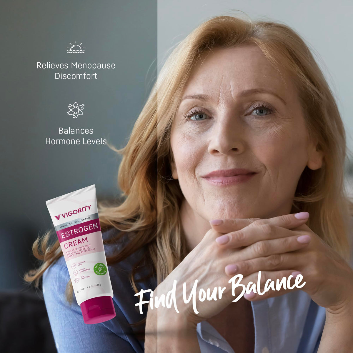 Estrogen Cream For Women, Natural Bioidentical, Hot Flashes Menopause Relief, Estrogen Cream