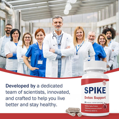 Spike Detox Support – Turmeric Circulation Blend with Nattokinase 8000 FU (400 mg), Bromelain 500 mg & Curcumin 500 mg – 60 Capsules