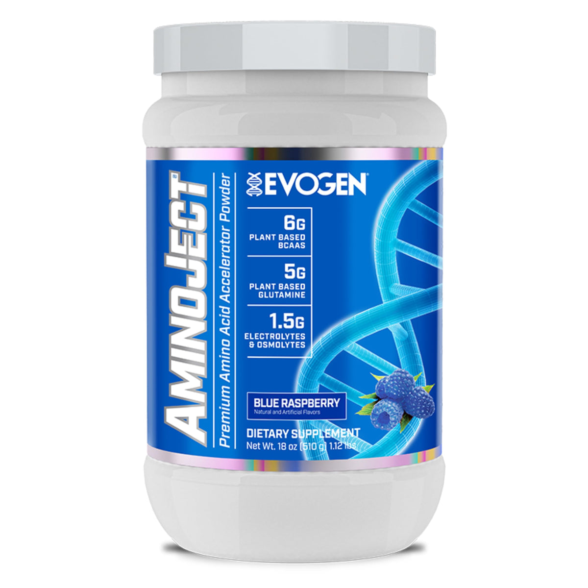 Evogen AminoJect Recovery Formula | Watermelon | 30 Servings | 6g fermented plant-based BCAAs, 5g glutamine, electrolytes, betaine and L-citrulline for hydration and endurance
