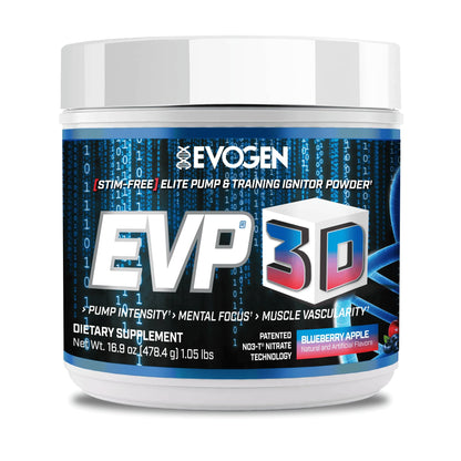 Evogen EVP 3D Stim Free Pre-Workout | Citrus Candy | 40 Servings | Arginine nitrate, L-citrulline, beta-alanine and creatine with lion's mane, L-tyrosine and DMAE for pumps and focus