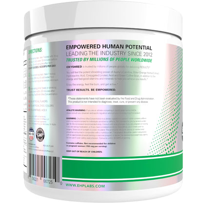 EHP Labs OxyShred Pre Workout Powder - Preworkout Powder with L Glutamine & Acetyl L Carnitine, Energy Boost Drink - Cosmic Blast, 60 Servings