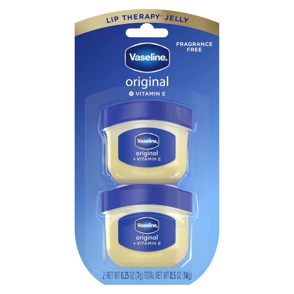 Vaseline Lip Therapy 2 Pack Original Mini For Dry, Chapped Lips Hydrating Lip Balm 0.5 oz