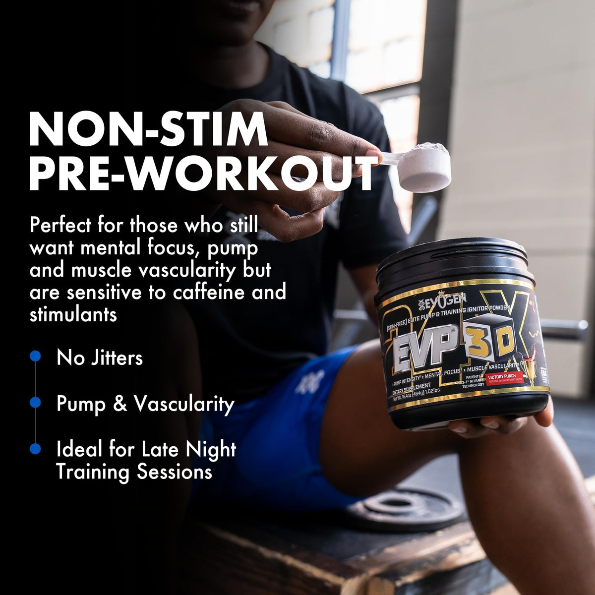 Evogen EVP 3D Stim Free Pre-Workout | Citrus Candy | 40 Servings | Arginine nitrate, L-citrulline, beta-alanine and creatine with lion's mane, L-tyrosine and DMAE for pumps and focus