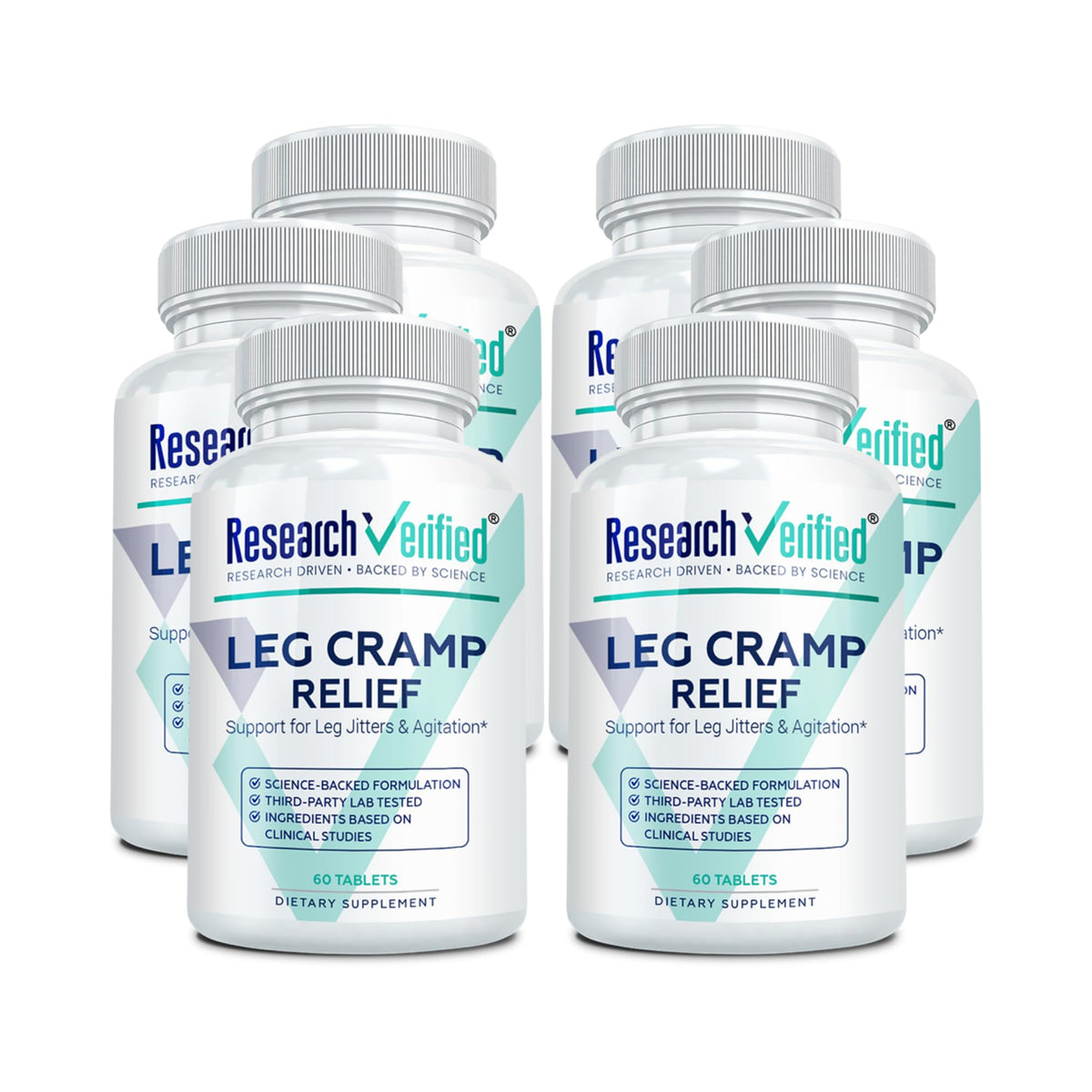 Research Verified Leg Cramps - Magnesium, B Vitamins, Ginger, Chamomile, BioPerine - Circulation Support - Vegan - 1 Month Supply