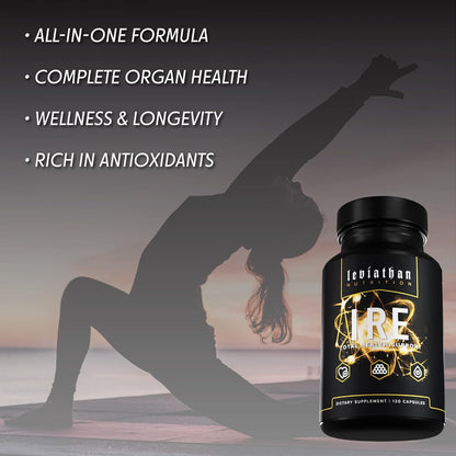 Leviathan IRE Complete Health Support - Overall Health & AntiOxidant Support with Longvida® Optimized Turmeric Curcumin, Grape Seed, Berberine, Arjuna, and Resveratrol