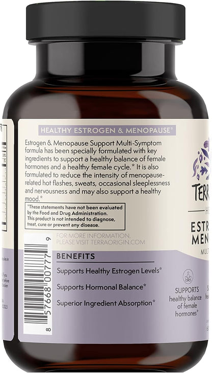 TERRA ORIGIN Multi-Symptom Menopause Supplements for Women | Menopause Support for Night Sweats, Hot Flashes & Mood Swings | DIM, Black Cohosh, Dong Quai, Chaste Tree Berry | 60 Capsules