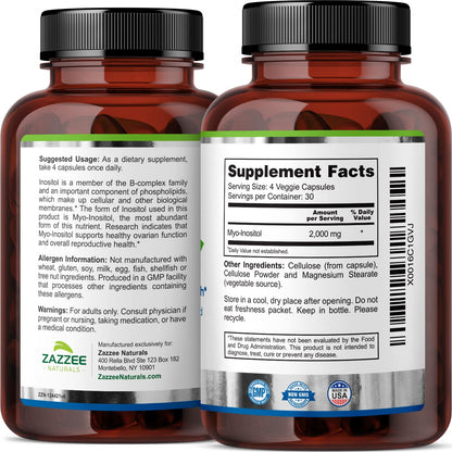 Zazzee Myo-Inositol Capsules and Extra Strength Prenatal DHA
