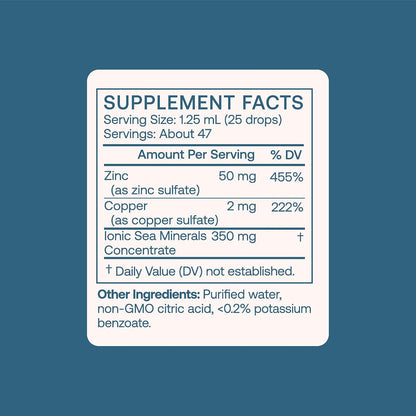 BodyBio Liquid Zinc - Concentrated Antioxidant for Immune & Cell Health | Liquid Zinc Supplement for Adults & Kids