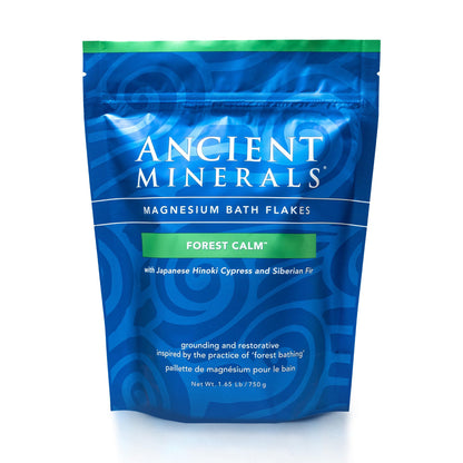 Ancient Minerals Magnesium Bath Flakes Ultra with MSM, Zechstein, 1.65lb | Zechstein magnesium chloride + OptiMSM organic sulfur bath salts. Soothing mineral soak for skin & body. 1.65 lb.