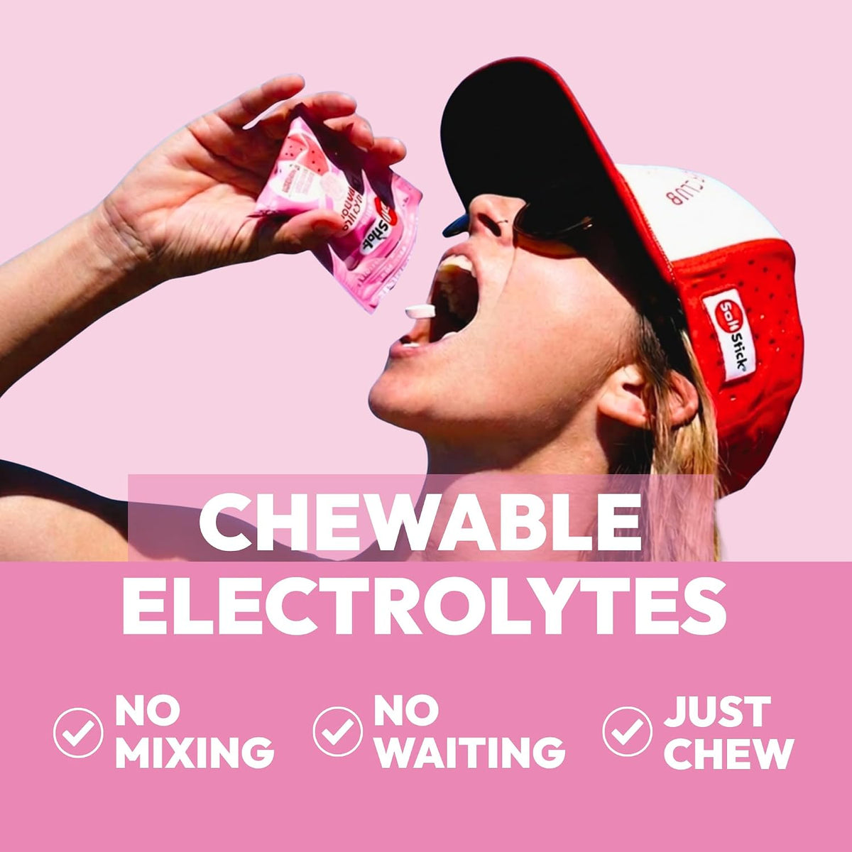 SaltStick Electrolyte FastChews - 120 Count Pink Lemonade - Chewable Electrolyte Tablets for Hydration, Salt Tabs - 10 Count (Pack of 12)