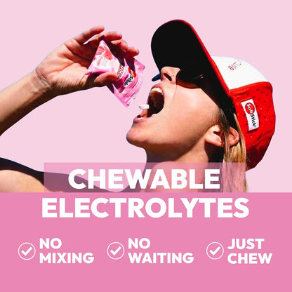 SaltStick Electrolyte FastChews - 120 Count Pink Lemonade - Chewable Electrolyte Tablets for Hydration, Salt Tabs - 10 Count (Pack of 12)