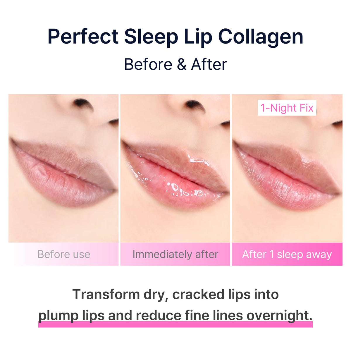 Perfect Sleep Lip Collagen 0.50fl.oz, Intensive Collagen Lip Sleeping Mask Infused with Peptides, Rice Protein & Willow Bark Extract