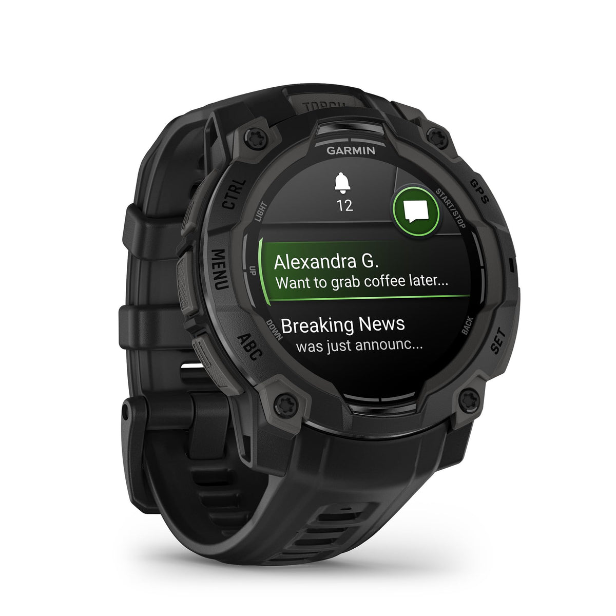 Garmin Instinct® 3 AMOLED, Rugged GPS Smartwatch, 45mm, Black