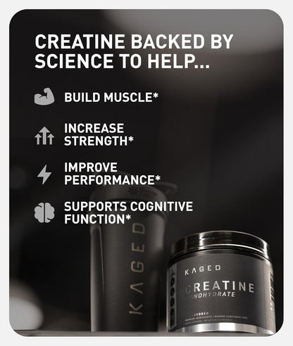 Kaged Creatine Monohydrate Micronized Powder | Unflavored | Muscle Building & Recovery | 5000 mg Per Serving | Vegan, Gluten Free, Easily Digestible | Supplements for Men & Women | 100 Servings