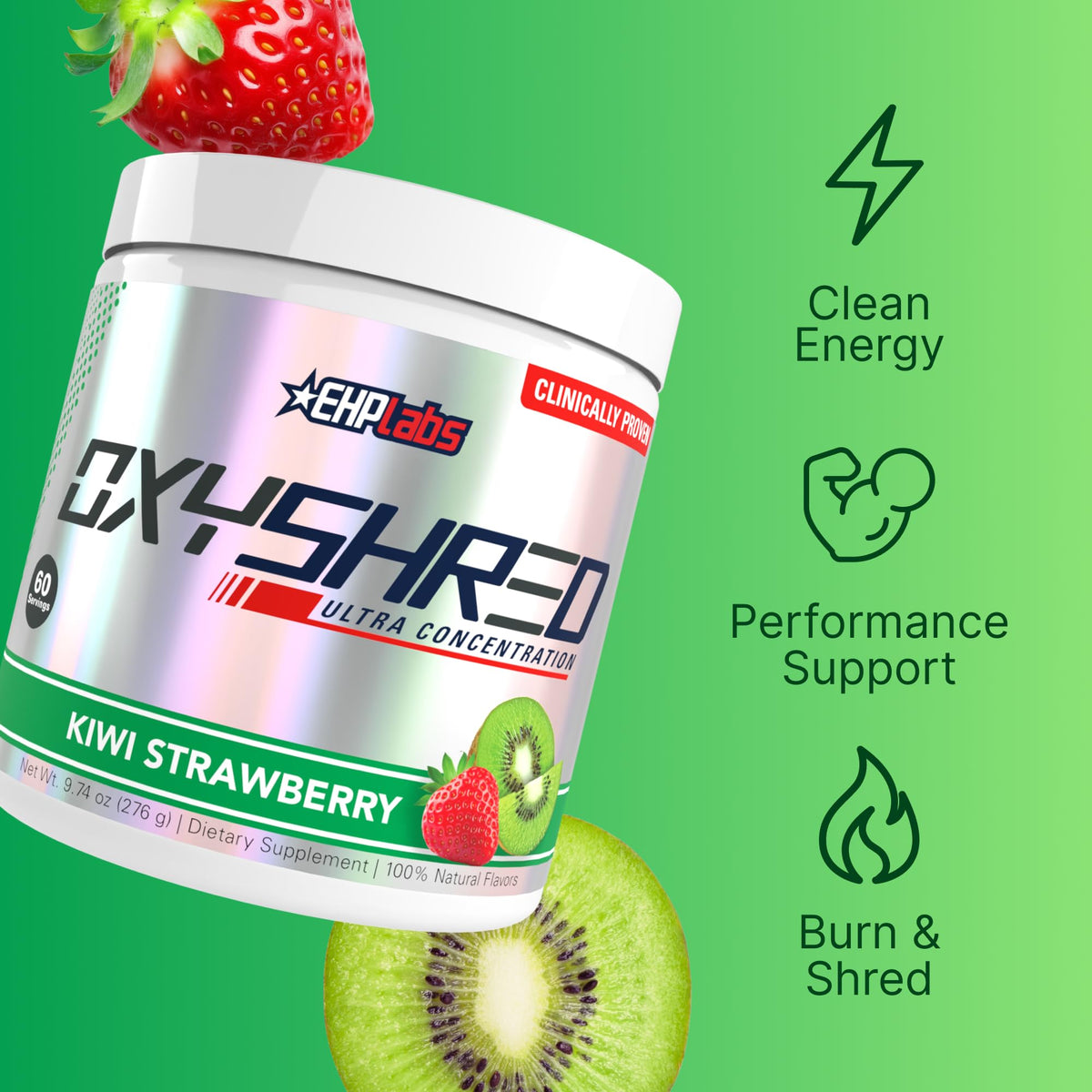 EHP Labs OxyShred Pre Workout Powder - Preworkout Powder with L Glutamine & Acetyl L Carnitine, Energy Boost Drink - Cosmic Blast, 60 Servings