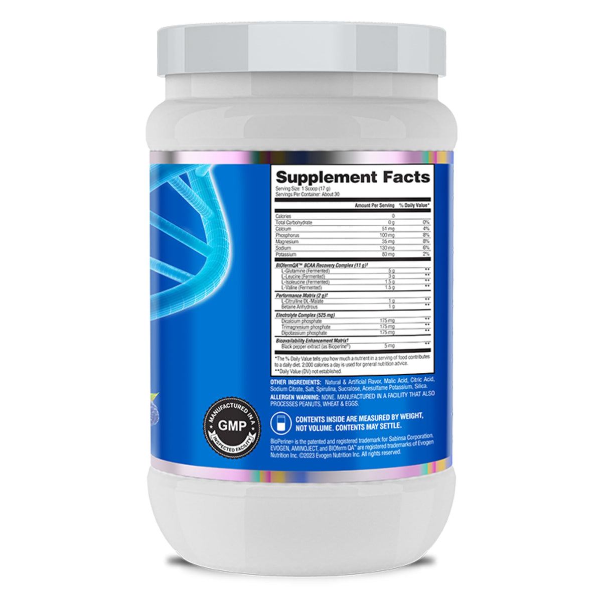 Evogen AminoJect Recovery Formula | Watermelon | 30 Servings | 6g fermented plant-based BCAAs, 5g glutamine, electrolytes, betaine and L-citrulline for hydration and endurance