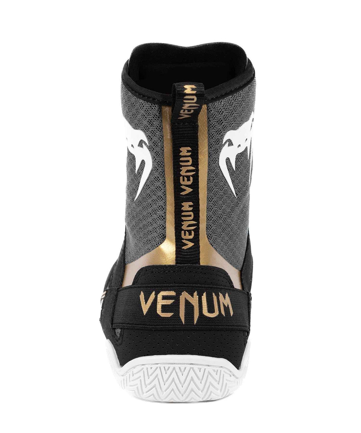 Venum Elite Boxing Shoes - Black/White-Gold