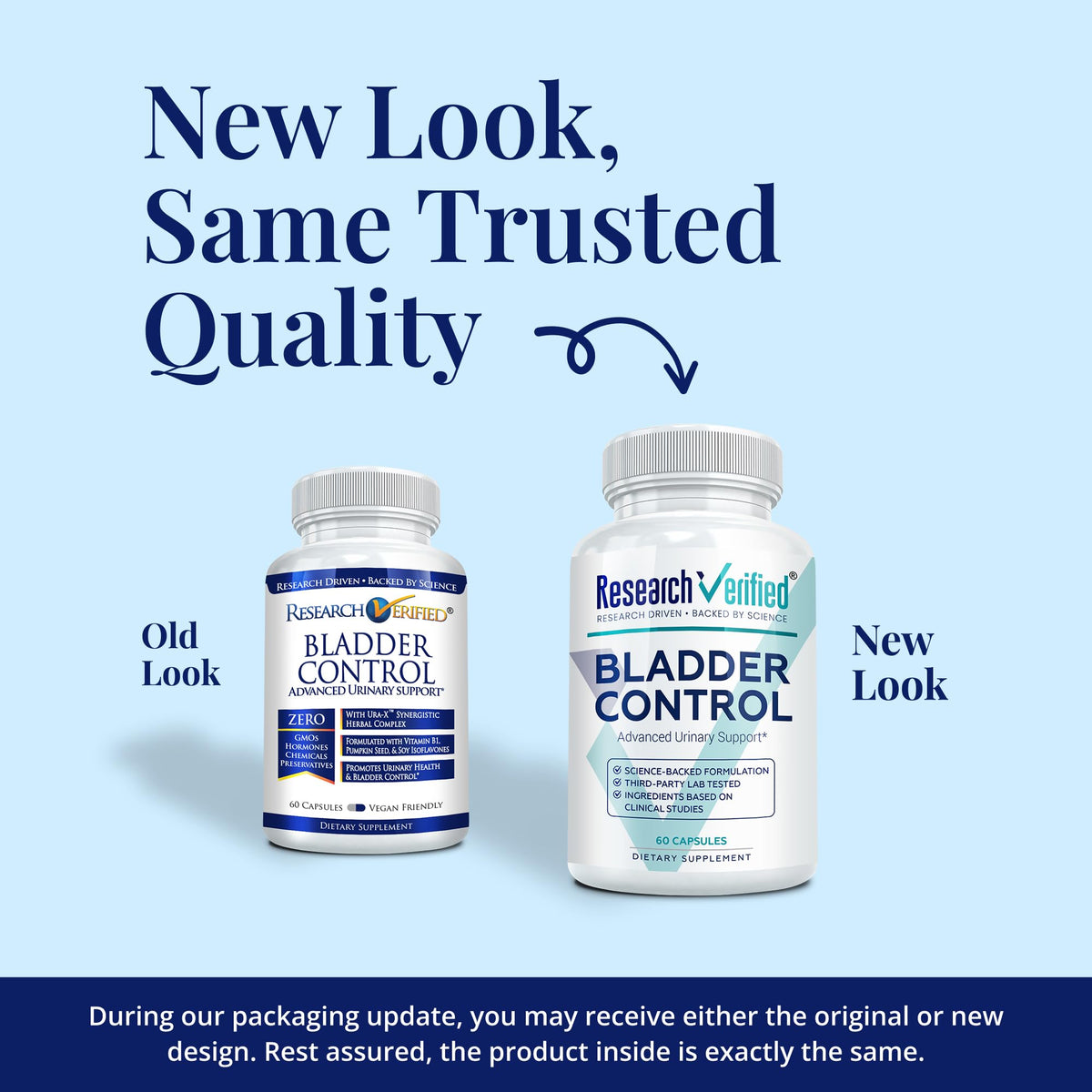 Research Verified Bladder Control - Leakage & Urgency - Pumpkin Seed, Soy Isoflavones, Thiamine - 60 Vegan Capsules - Pack of 1