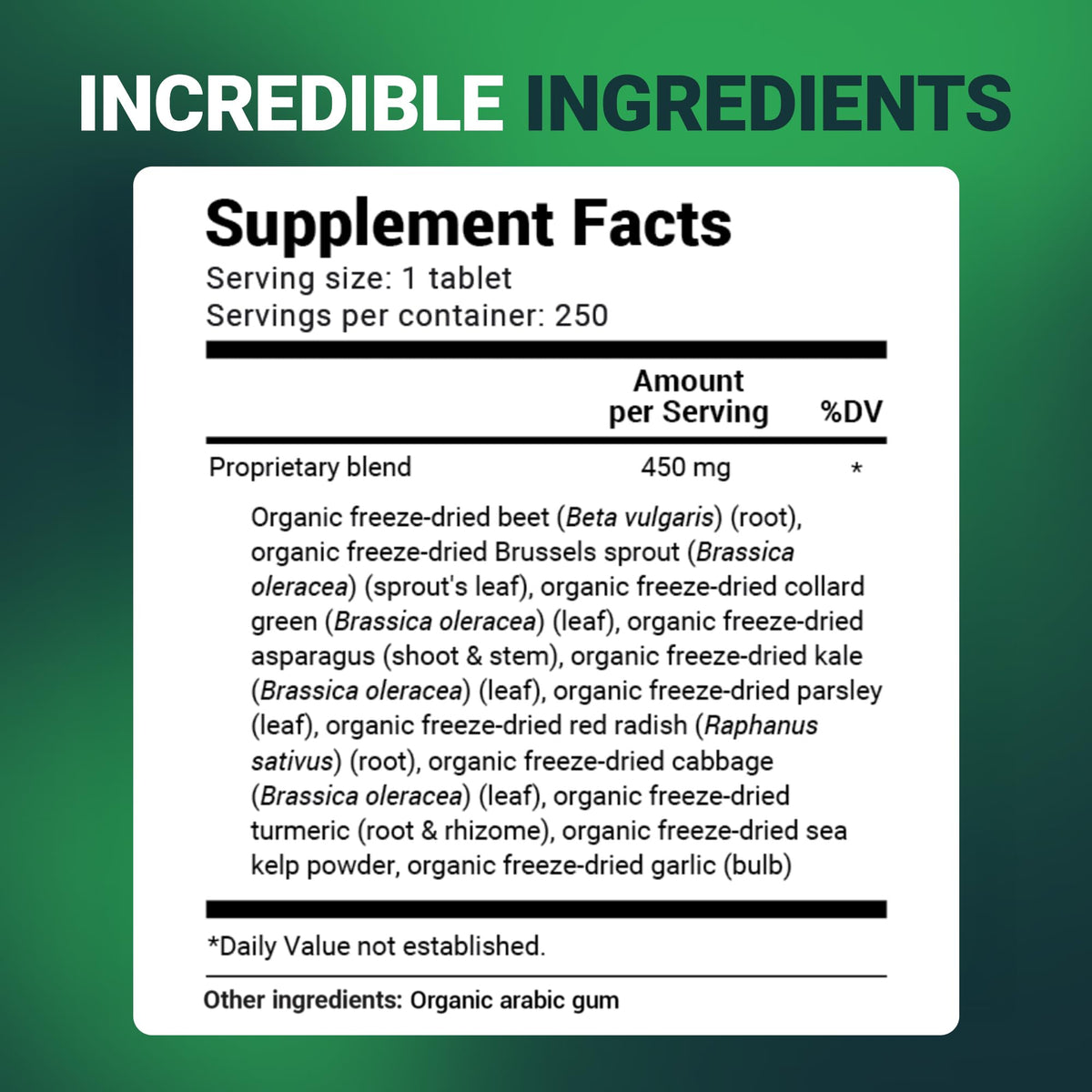 Dr. Berg's Greens Superfood Cruciferous Vegetable Tablets - Vegetable Supplements for Adults w/ 11 Phytonutrient Super Greens - Energy, Immune System & Liver Veggie Tablets - 90 Tablet