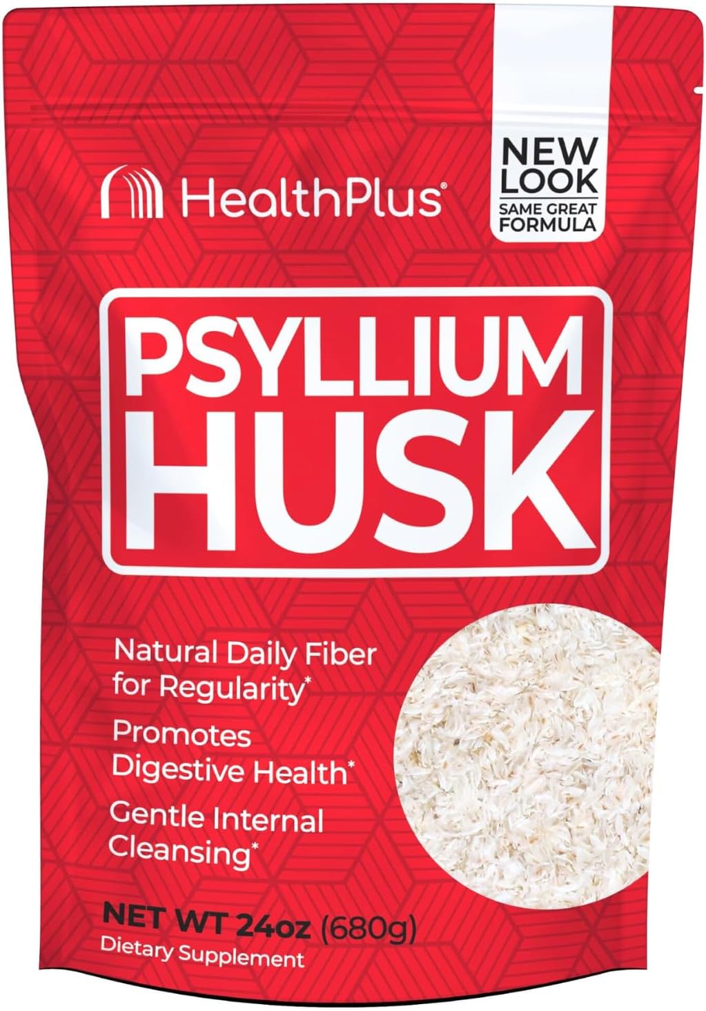Health Plus Daily Psyllium Husk Fiber, 24 oz, 96 Servings | Pure psyllium husk fiber supplement; helps with occasional constipation, supports daily regularity, and keto baking uses