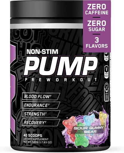 All Black Everything Non Stim Pre-Workout | Preworkout Energy Drink Mix | Caffeine Free | Creatine, Beta Alanine & Citrulline | Energy Supplement for Men & Women | Sour Gummy Bear | 40 Servings