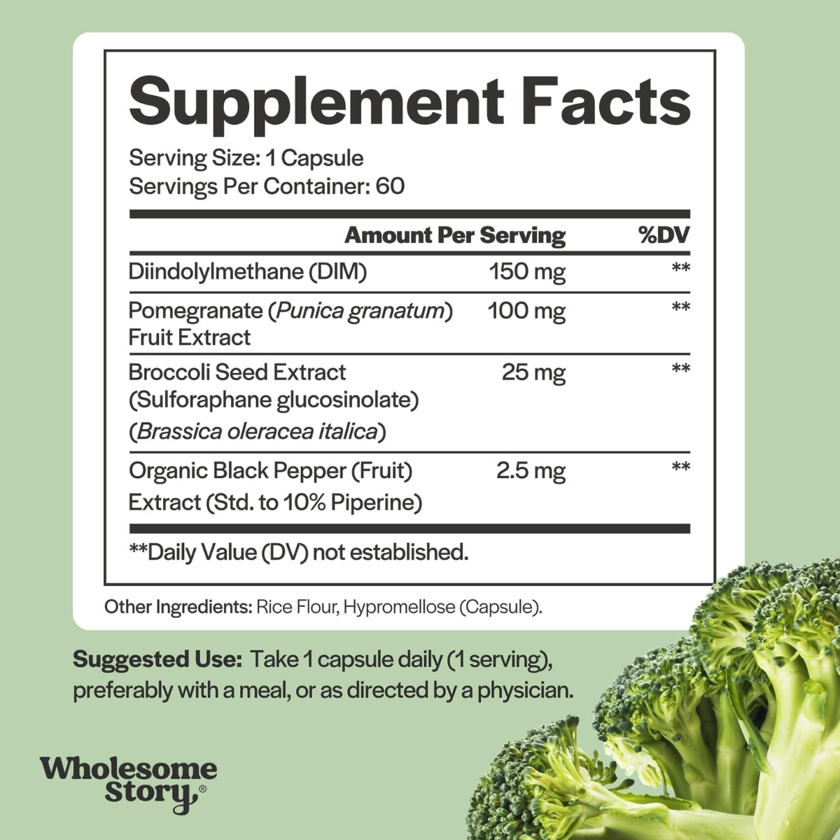 DIM Supplement Women | DIM SGS | Pomegranate, Broccoli and Black Pepper Blend | Estrogen & Hormone Balance for Women | Cell and Tissue Health | 60-Day Supply | Clean Label Project Certified