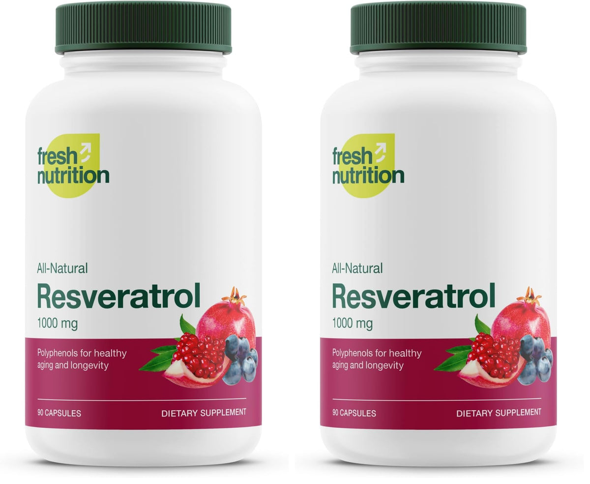 Resveratrol Supplement - Trans-resveratrol Extra Strength 750mg - Natural, Pure and Potent Polyphenols Supplement - Vegan, Non GMO, Gluten-free - 90 Capsules
