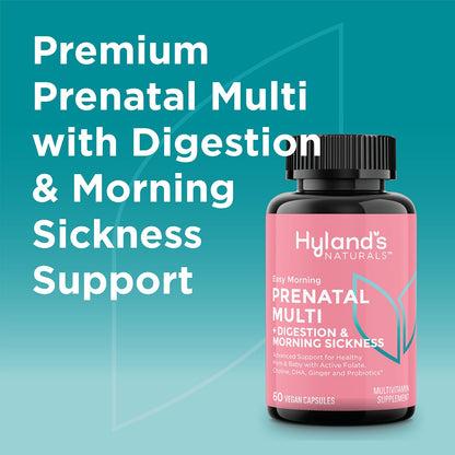 Hyland's Naturals Easy Morning Prenatal Multivitamin + Digestive Health & Morning Sickness Relief