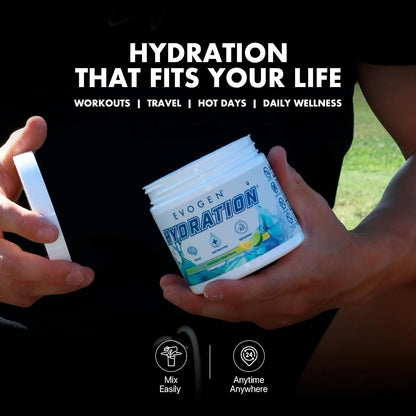 Evogen Hydration Sugar-Free Electrolytes | Lemon Lime | 30 Servings | Potassium, magnesium, sodium, calcium and coconut water with citicoline, taurine and B vitamins for energy and focus