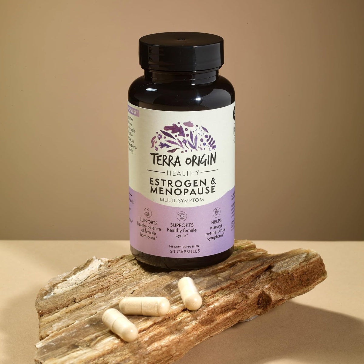 TERRA ORIGIN Multi-Symptom Menopause Supplements for Women | Menopause Support for Night Sweats, Hot Flashes & Mood Swings | DIM, Black Cohosh, Dong Quai, Chaste Tree Berry | 60 Capsules