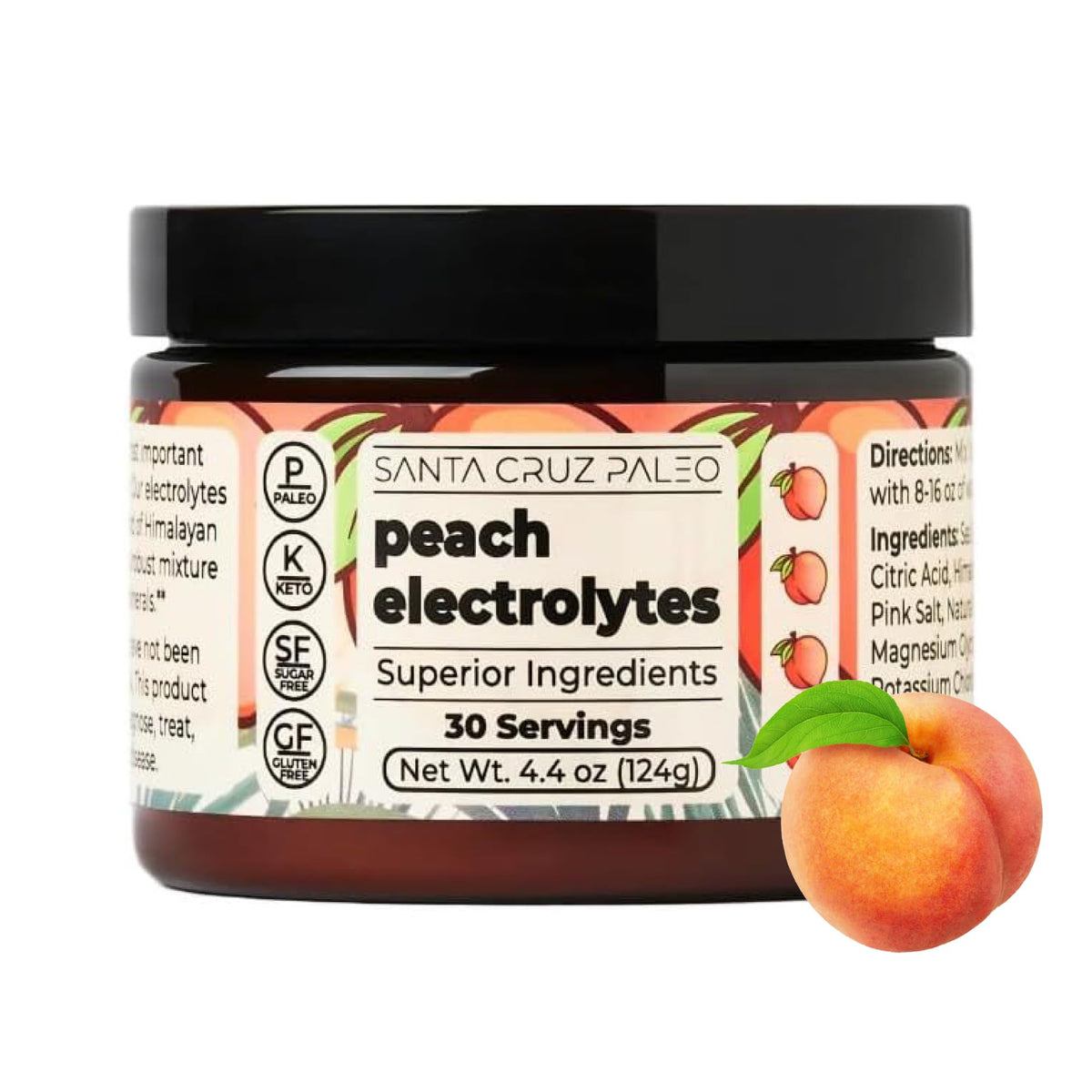 Santa Cruz Paleo Electrolyte Powder, Cherry Limeade, Sugar Free Hydration Drink Mix with Himalayan Pink Salt, Sea Salt, Magnesium Glycinate, Potassium Chloride, Sweetened with Stevia, 30 Servings