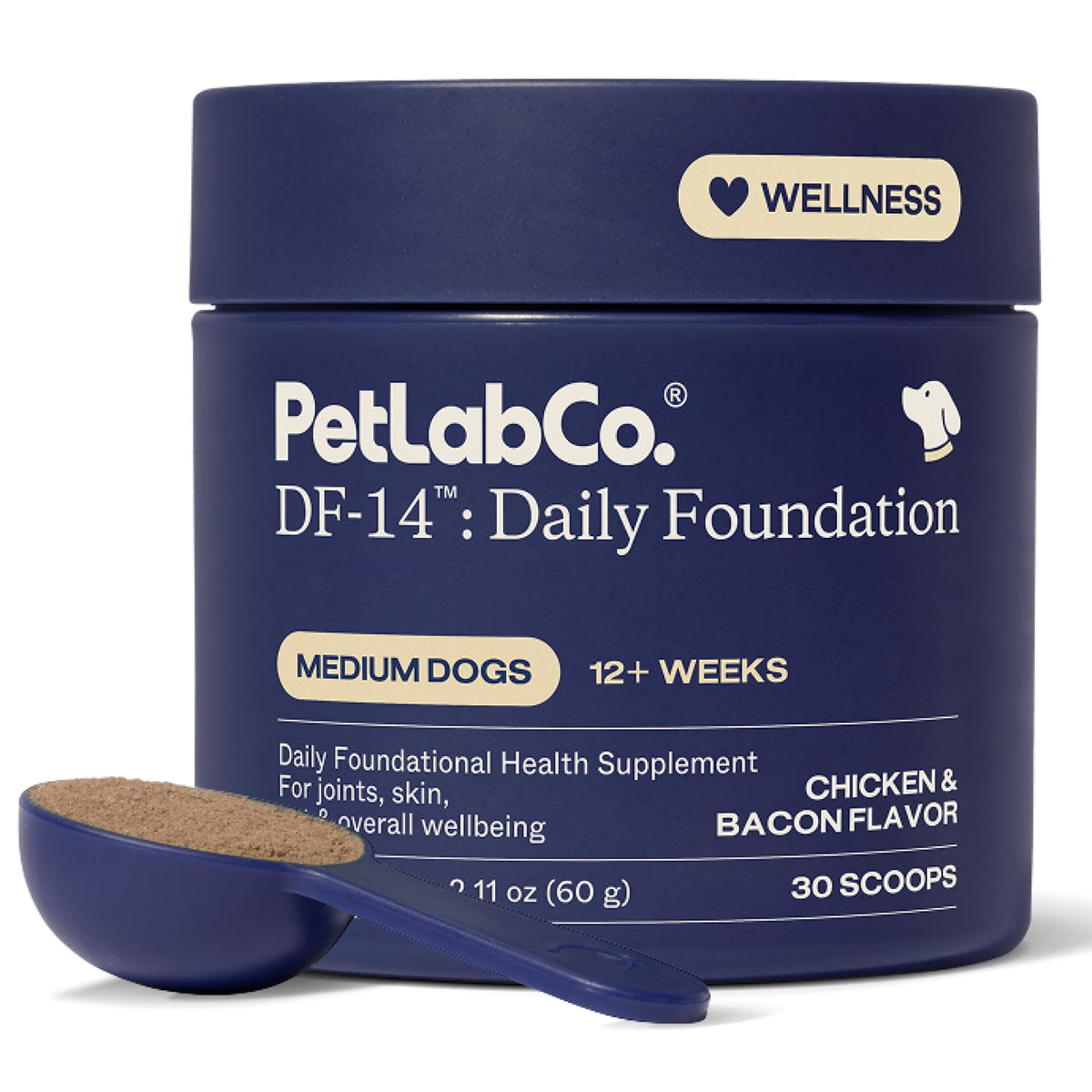 PetLab Co. DF-14 Daily Foundation Supplement for Small Dogs | Gut, Joint, Skin, Immune, Heart and Brain Support, Daily Powder, All Breeds