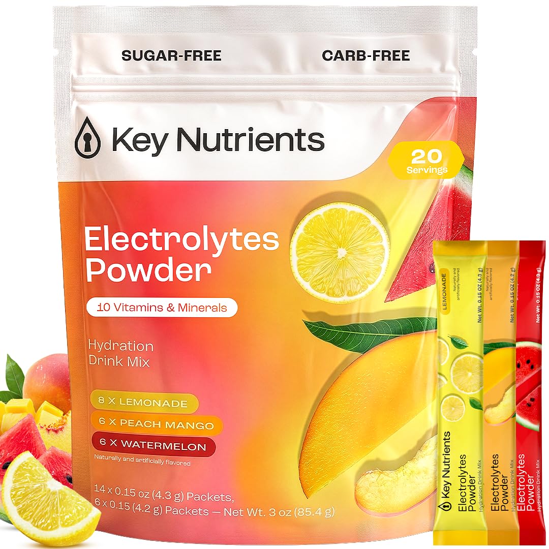 KEY NUTRIENTS Multivitamin Electrolyte Packets, No Sugar Variety Pack, 10Ct