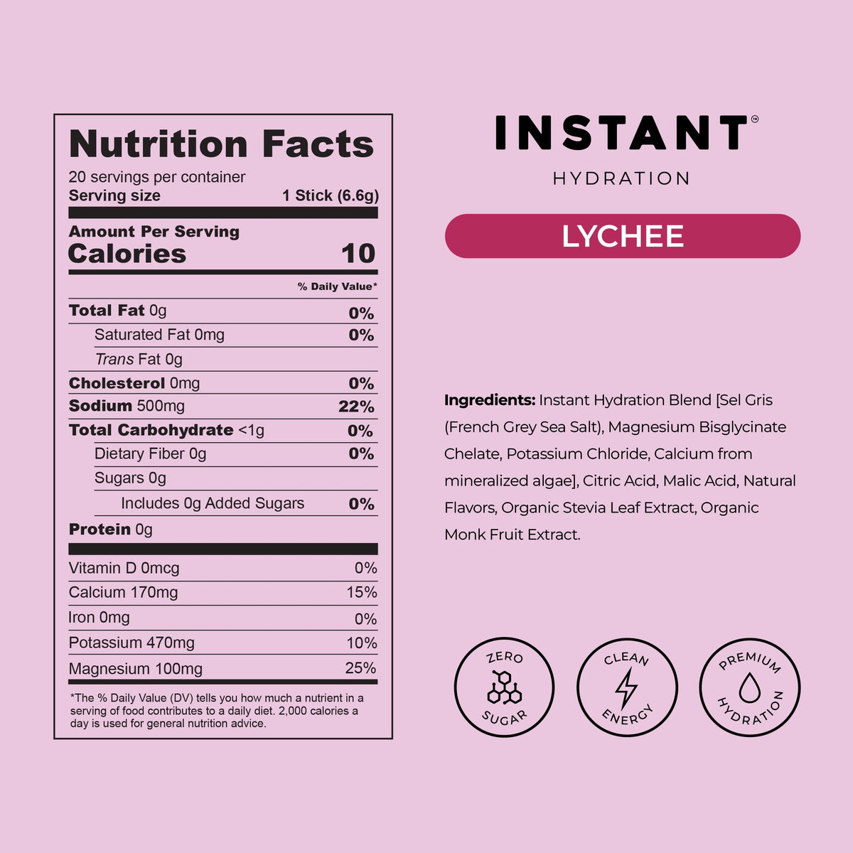 Instant Hydration Sugar Free Electrolytes Powder Packets Variety Pack - Watermelon, Raspberry, Lemon Lime Drink Mix & Travel Essentials with Magnesium and Potassium - Post Workout Recovery - 20 Sticks