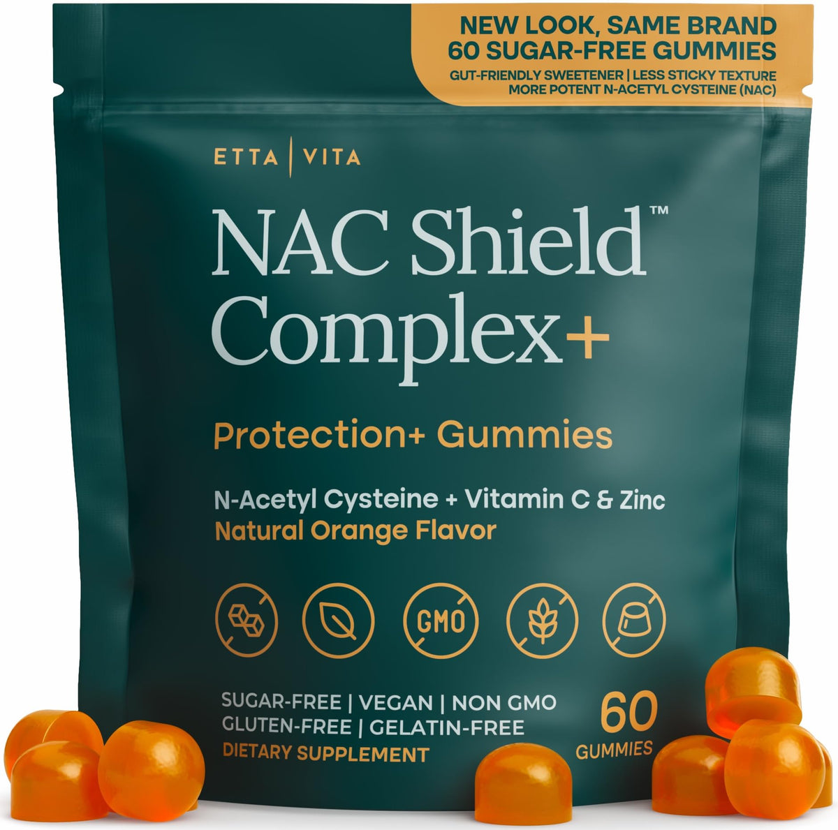 Sugar-Free NAC Gummies for Kids and Adults with Glutathione & Milk Thistle | N Acetyl Cysteine 400mg for antioxidant & immune support, sugar free, vegan, non-GMO, gluten free, blueberry flavor, USA