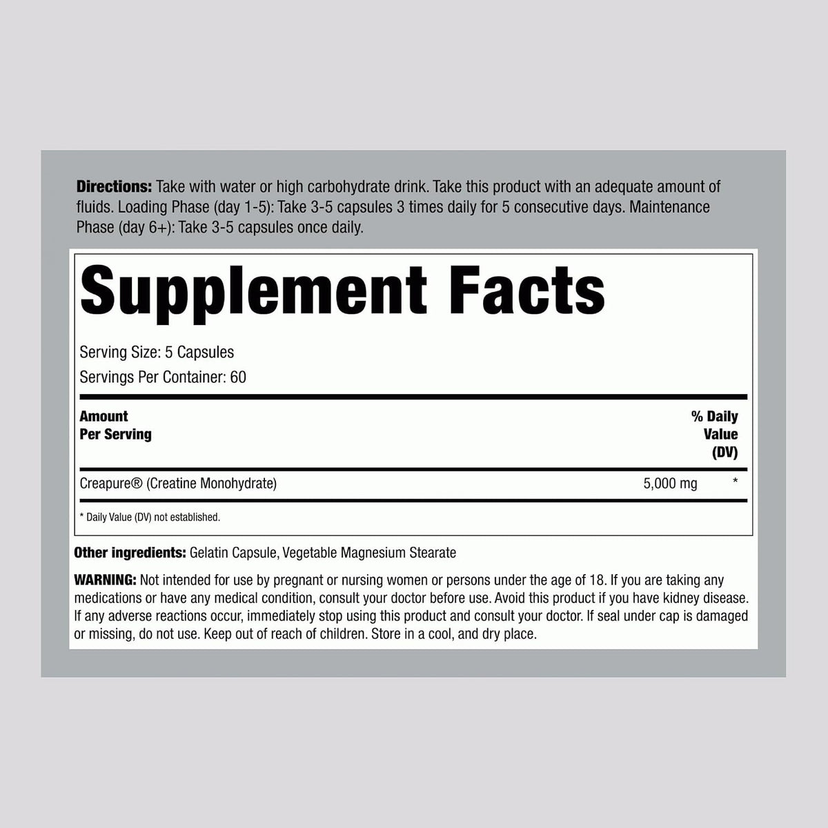Fitness Labs German Creatine Monohydrate Capsules | 1000mg | 300 Pills | Supplement for Men and Women | Non-GMO, Gluten Free