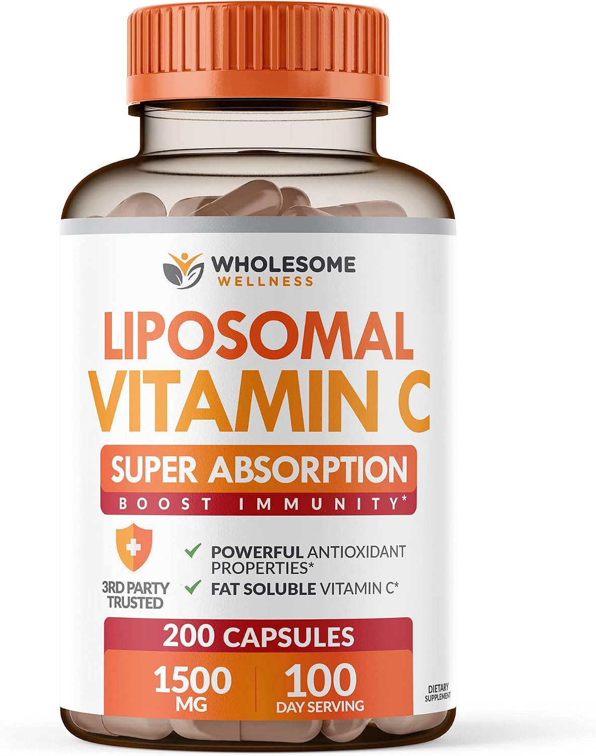 Wholesome Wellness Digestive Enzymes 1000MG Plus Prebiotics & Probiotics + Liposomal Vitamin C Capsules (200 Pills 1500mg Buffered) Bundle