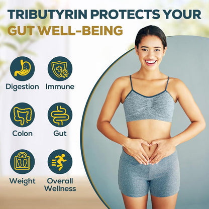 Tributyrin Supplement for Gut & Immune 800mg | High Bioavailability with Microencapsulated Probiotics & Prebiotics - Advanced Liquid-Filled Tributyrin Complex, Gluten Free, 90 Capsules