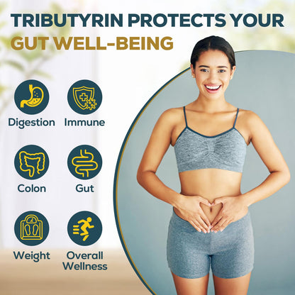 Tributyrin Supplement for Gut & Immune 800mg | High Bioavailability with Microencapsulated Probiotics & Prebiotics - Advanced Liquid-Filled Tributyrin Complex, Gluten Free, 90 Capsules