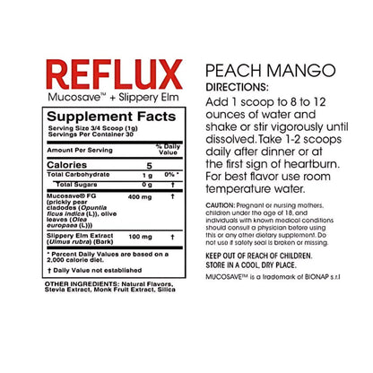 Silver Fern Reflux Digestive Supplement Each Tub = 30 Scoops = 30 Servings | Mucosal Support for Acid Issues - with Mucosave FG and Slippery Elm Bark (1 Tub)
