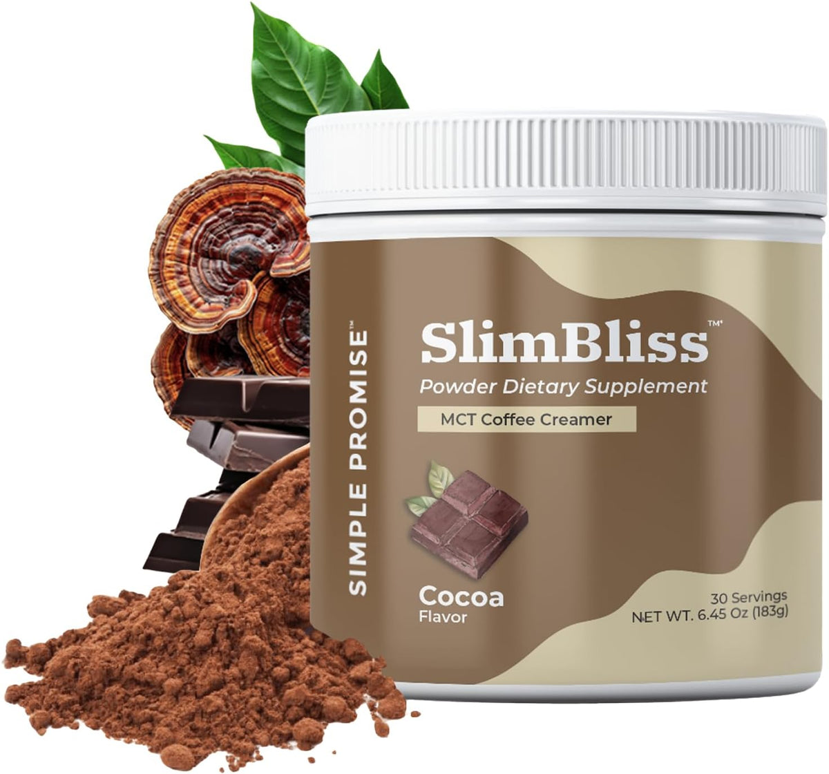 Simple Promise SlimBliss - Sugar Free Coffee Creamer with MCT Oil Powder - Supports Metabolism, Energy, and Digestion - MCT Powder for Coffee, Keto Coffee Creamer, Healthy Mocha Creamer - 30 Servings